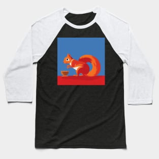 Red Squirrel Art Baseball T-Shirt